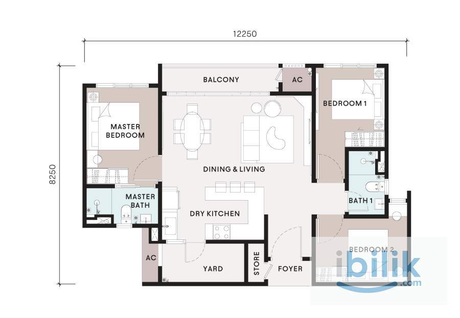 Fully Furnish MIDDLE room with AIRCOND for RENT at CURVO Residence Condo Setapak - Image 5