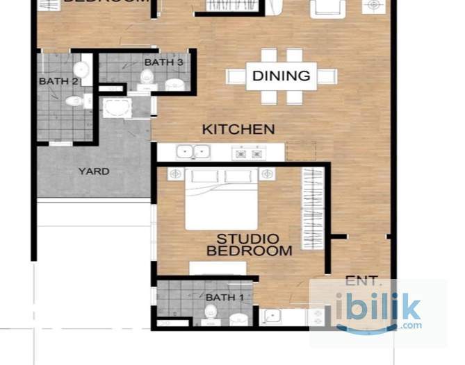 🔥(MIX)OUG LAST Master Room (Dual Key Studio)  | 🚶🏻‍♀️Walk 6 mins to LRT Muhibah🚇 near Puchong, BukitJalil @Platinum OUG - Image 3