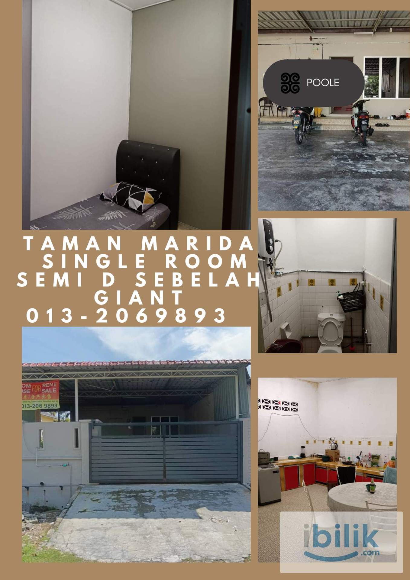 Mydin Bilik Lelaki Bujang TAMAN MARIDA selesa - Image 1