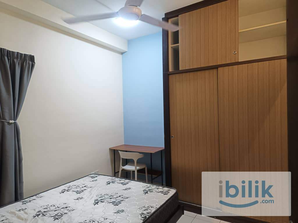 🔥Casa Subang, USJ 1, Subang, NEW CONDO Medium Room🔥Fully Furnish NEW 10” Mattress Aircond Wardrobe Table Chair - Image 1