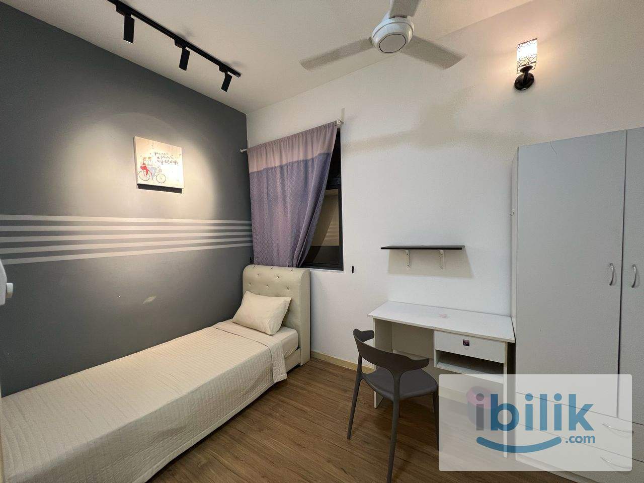 Male Single Room-6mins walk LRT @ Casa Green Bukit Jalil | Male Unit | Fully Furnished | Zero Deposit - Image 3