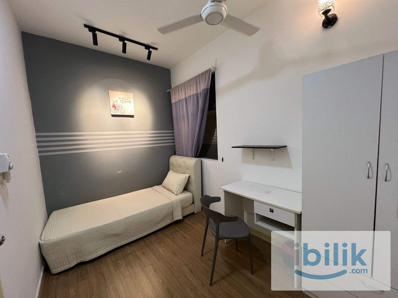 Male Single Room-6mins walk LRT @ Casa Green Bukit Jalil | Male Unit | Fully Furnished | Zero Deposit - Image 1