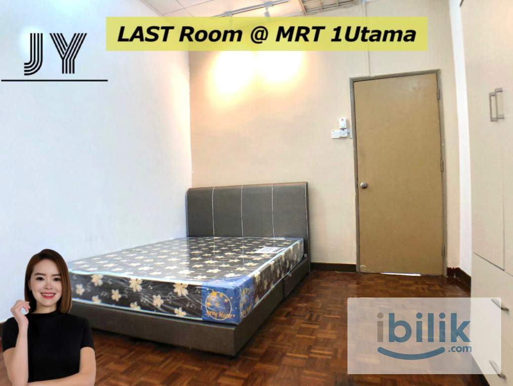 🚅 RARE Short term Large AC room w attached bath @ 10m walk to MRT 1Utama PJ Uptown, Sunway, SS2 🆓⚡🧹​ - Image 1