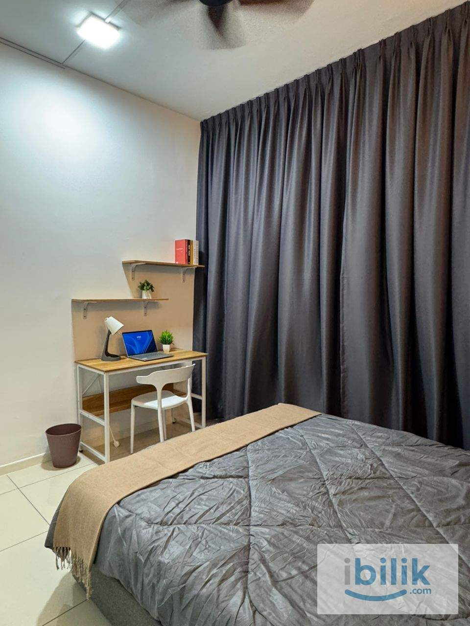 ‼️MALE ONLY UNIT NEAR HELP UNI✅ Premium ⭐️ Master Room Fully Furnished @ 10” Mattress Aircond Wardrobe Table Chair - Image 1