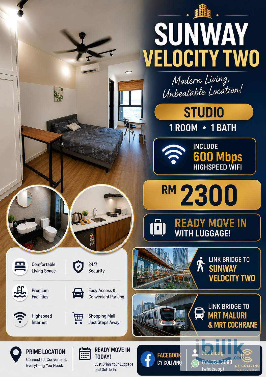 Sunway Velocity Two Studio 1R 1Bath - Image 1