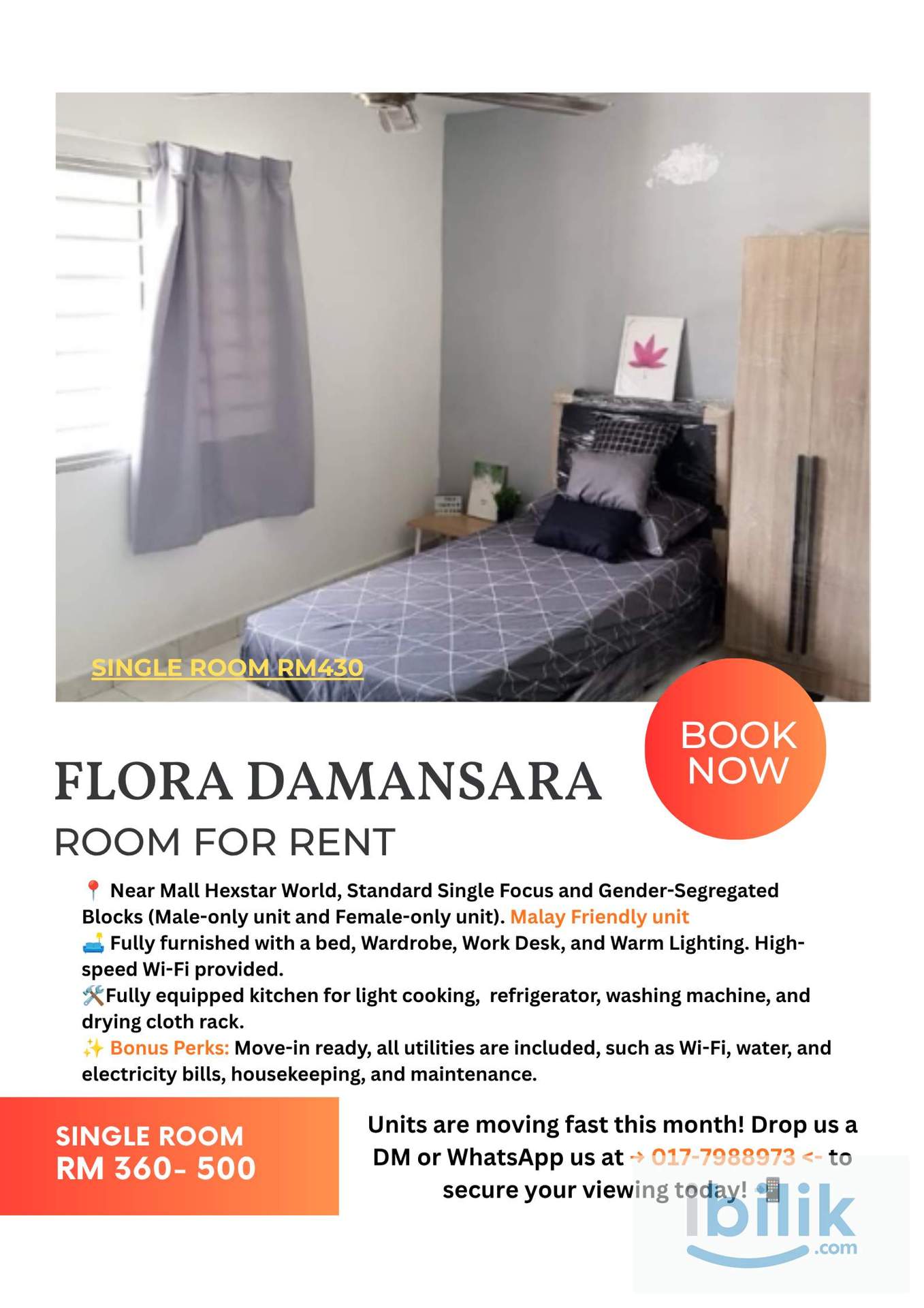 <DAMANSARA> MALAY Female Unit, Available Room For Rent IN 🛋️ FLORA CONDO - Image 1