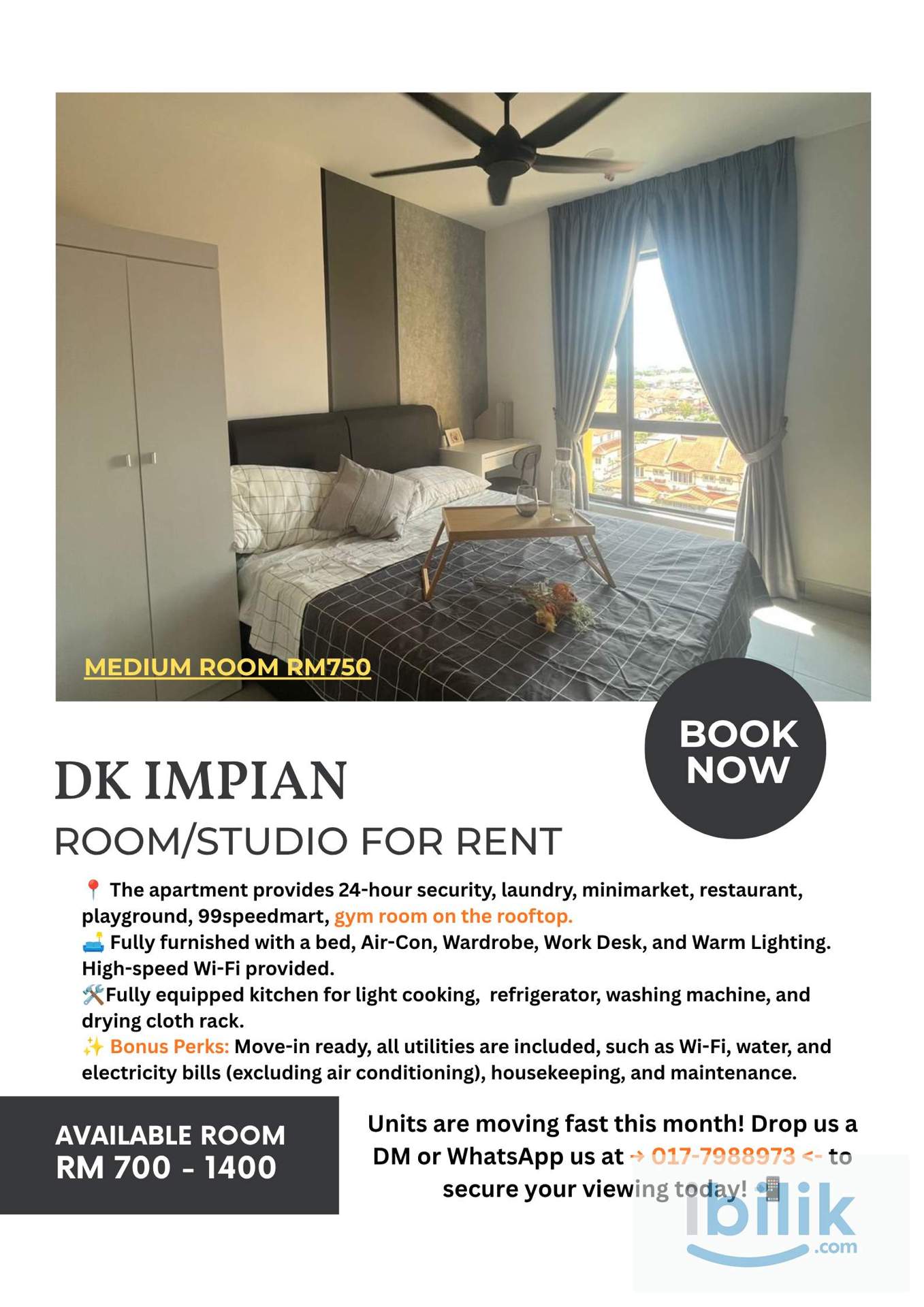 [SHAH ALAM] Available Studio & Room For Rent IN 🛋️DK IMPIAN - Image 1