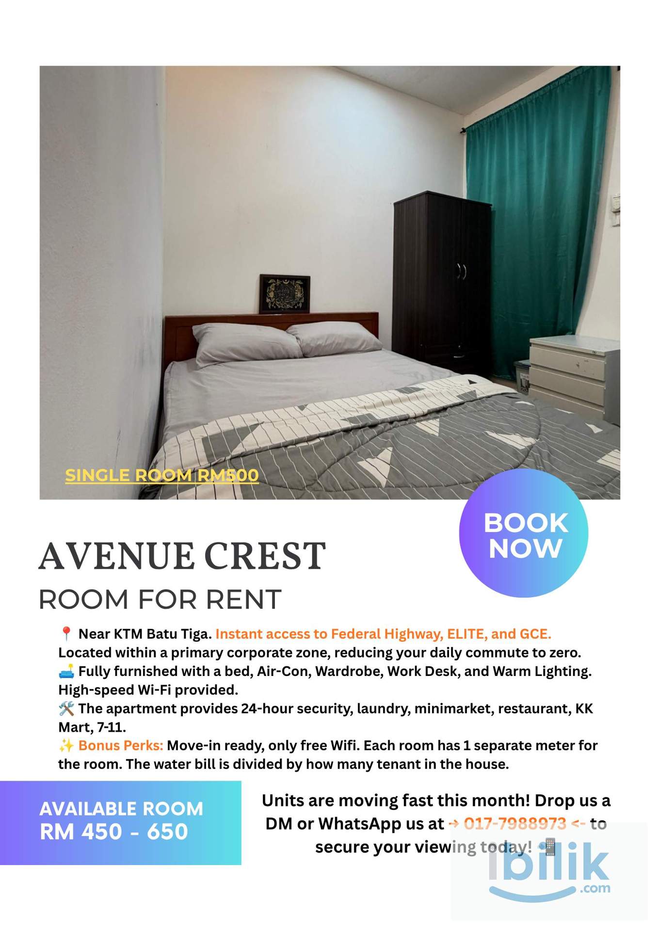 [SHAH ALAM] Available Room For Rent IN 🛋️ AVENUE CREST - Image 1