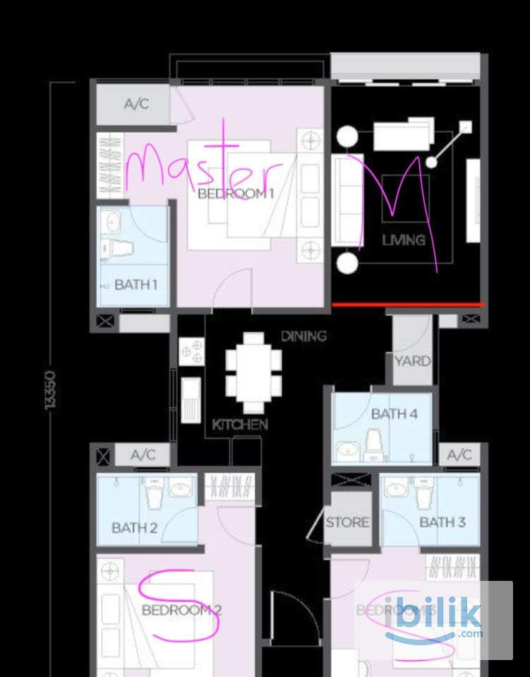 @Mixed Gender Unit, Available Master Room For Rent in 🏢NADAYU 801 @ SHAH ALAM - Image 1
