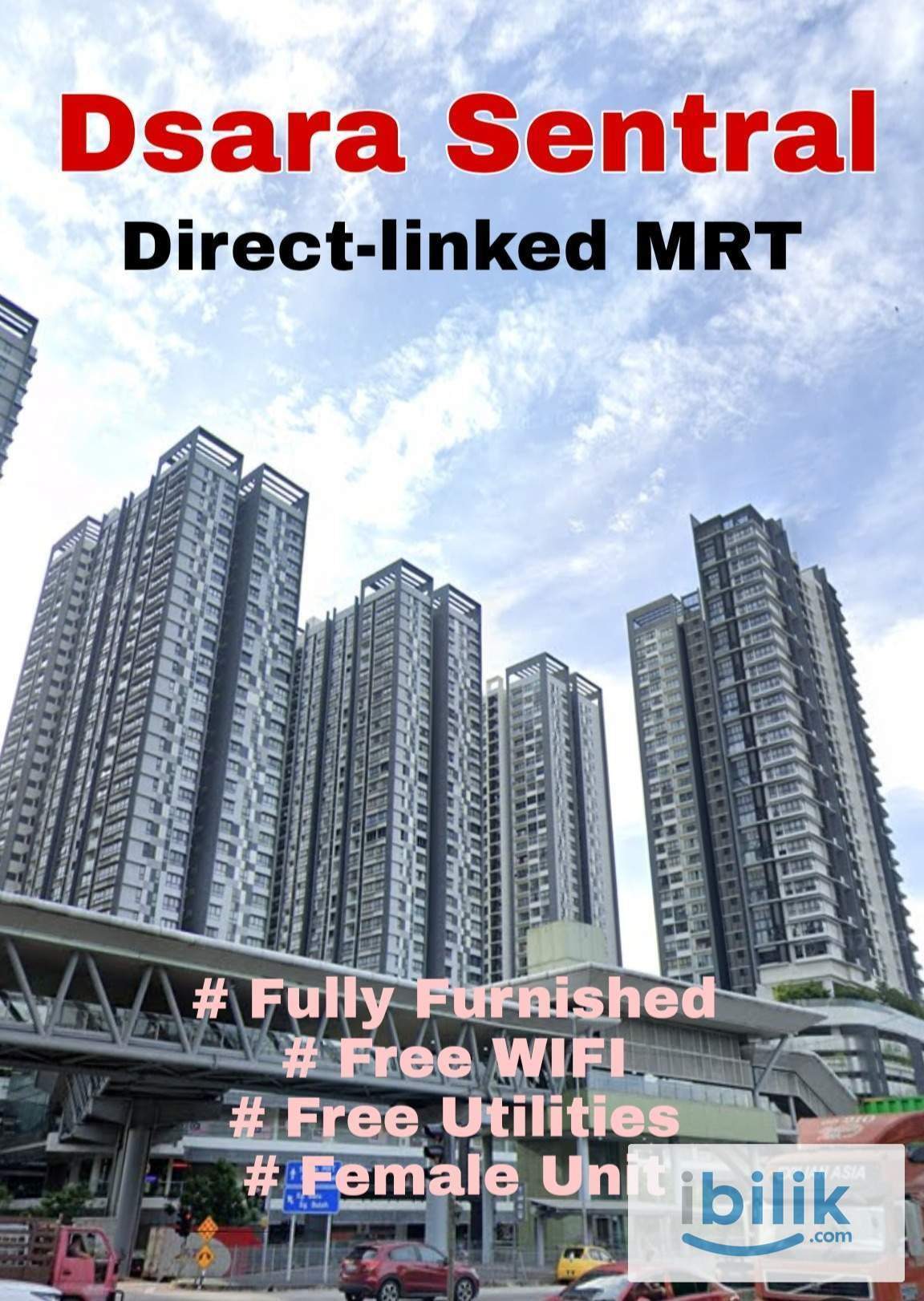 🌟 Co-living MRT Direct Linked - Fully Furnished Room for Rent @ Dsara Sentral - Image 4