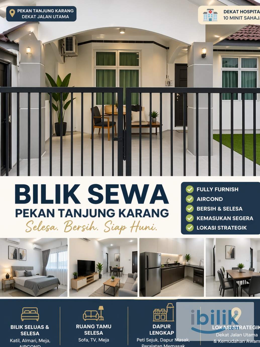 🏠 BILIK SEWA PEKAN TANJUNG KARANG (DEKAT HOSPITAL) - Image 1