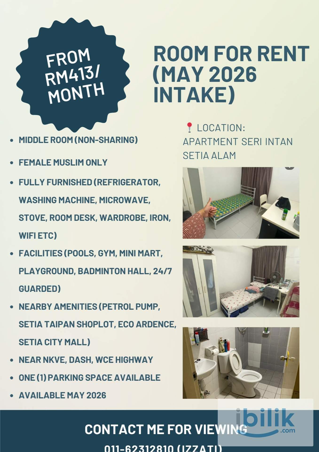 Single Middle Room (non-sharing) - Image 1