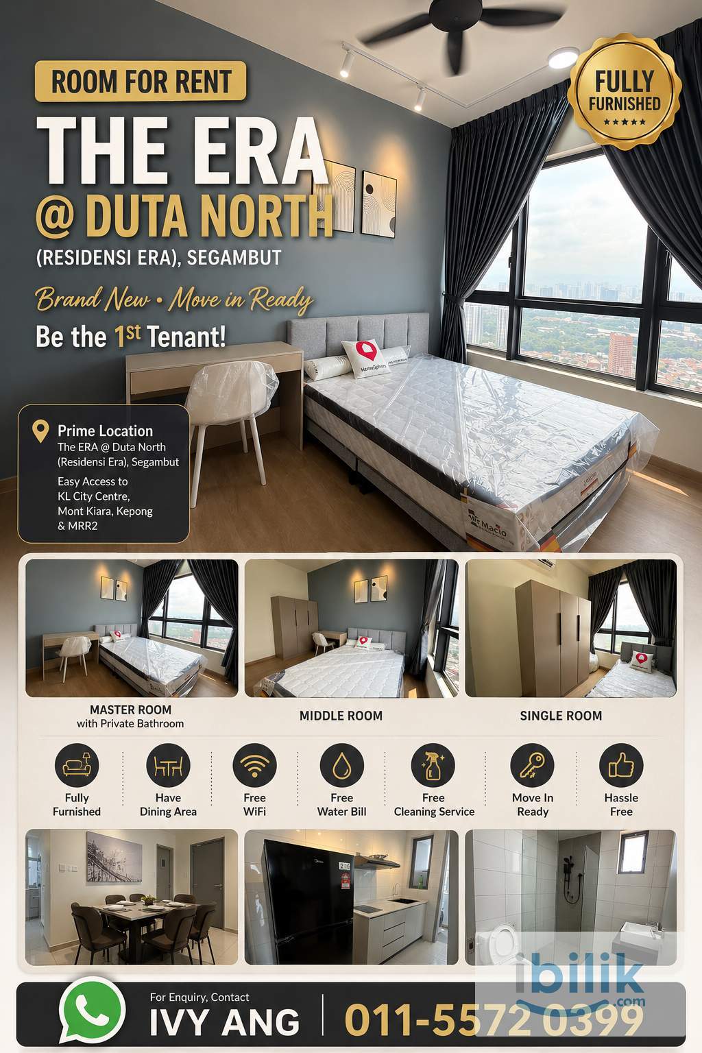 💯 New Unit New Furniture @ The ERA Segambut | Hassle Free Stay for Working Adults - Image 1