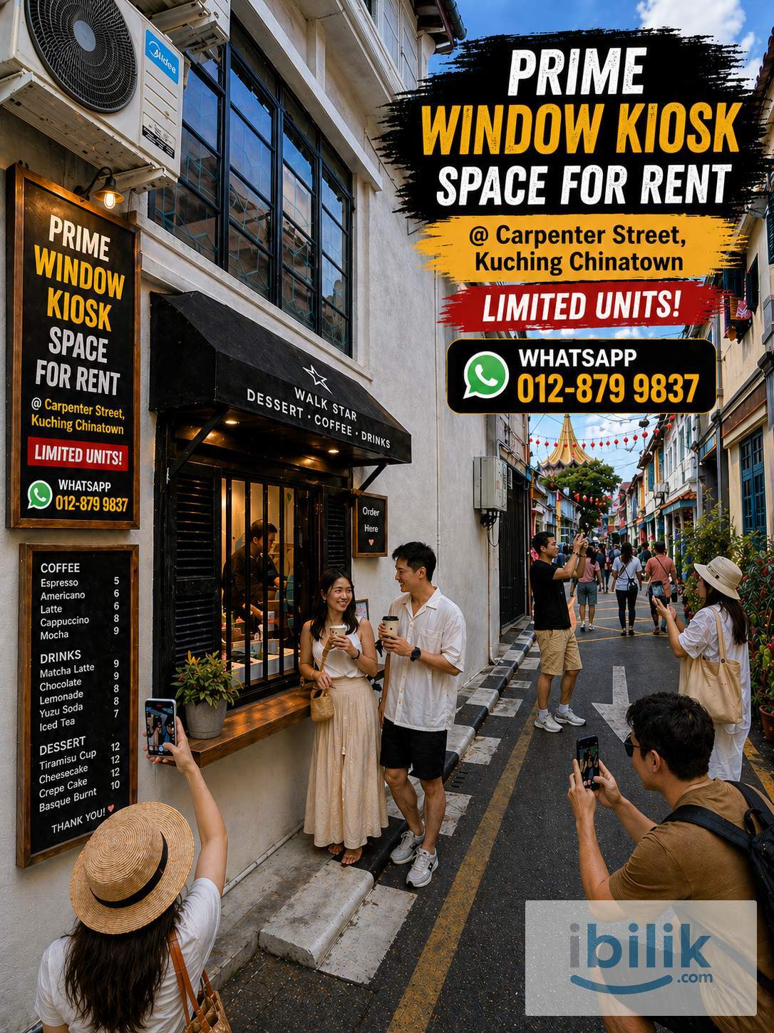 Prime Window Kiosk Space for Rent @ Carpenter Street, Kuching Chinatown - Image 2