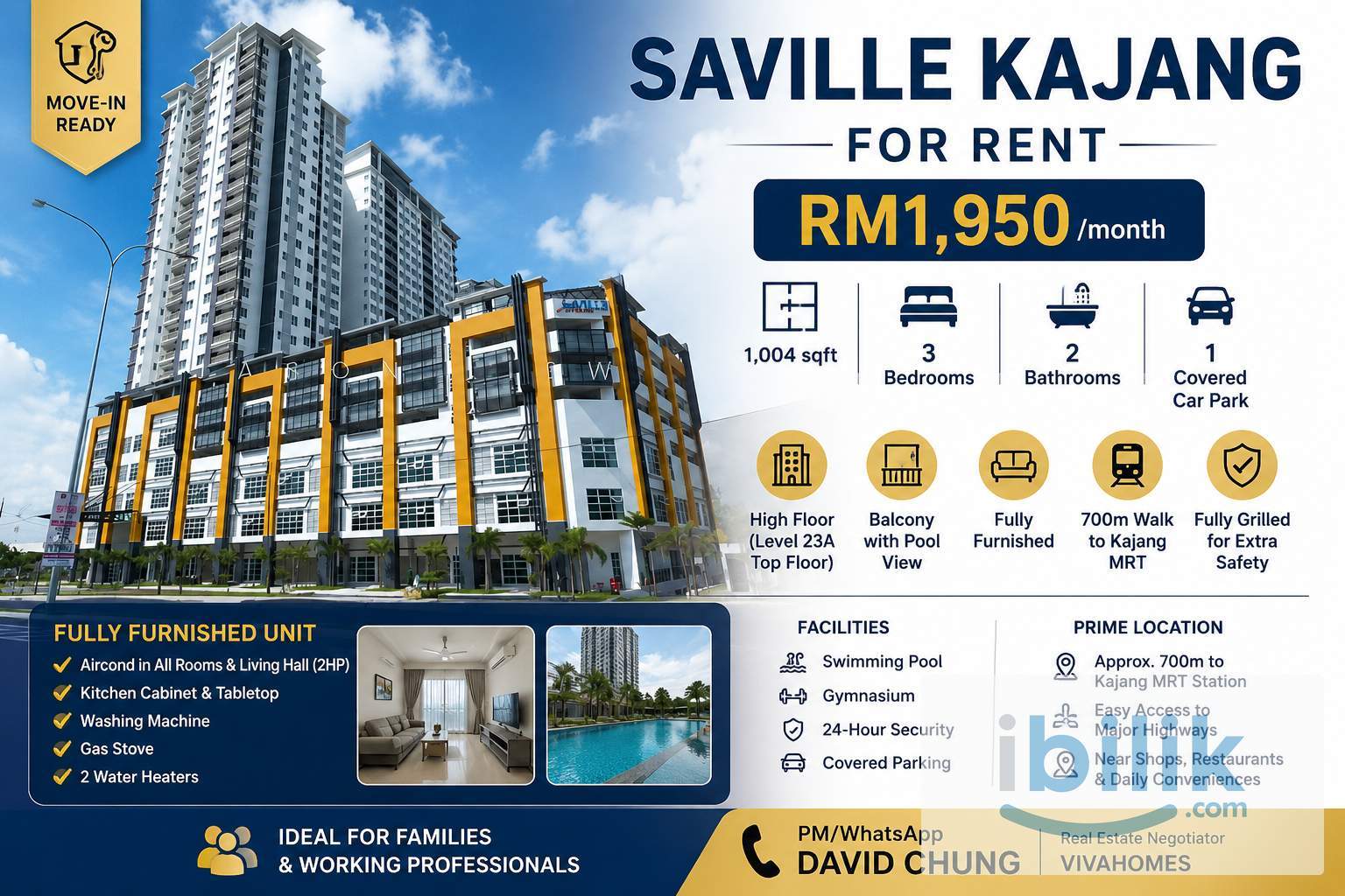 🏡 SAVILLE KAJANG FOR RENT – FULLY FURNISHED 🏡 - Image 1